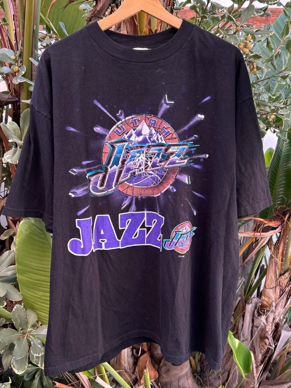 Vintage 90s Utah Jazz NBA Dynasty T Shirt XL Made in USA Basketball Tee